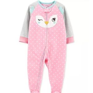 Carter’s Baby Girl Pink Owl Footed Sleeper Pajamas - Size 2T